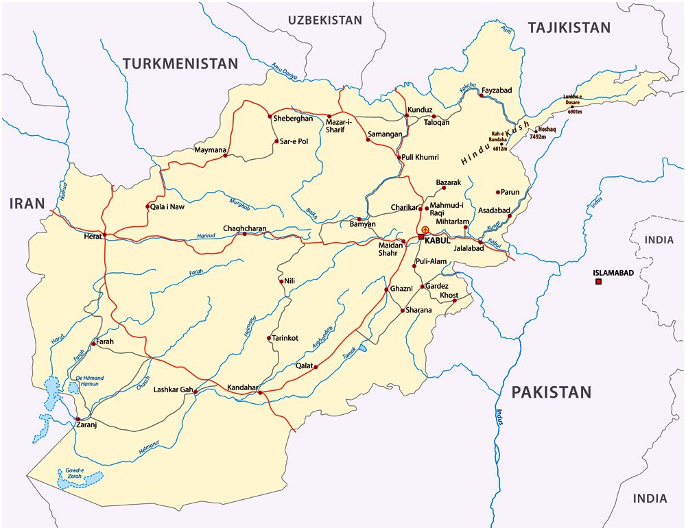 Mapa Afganistanu