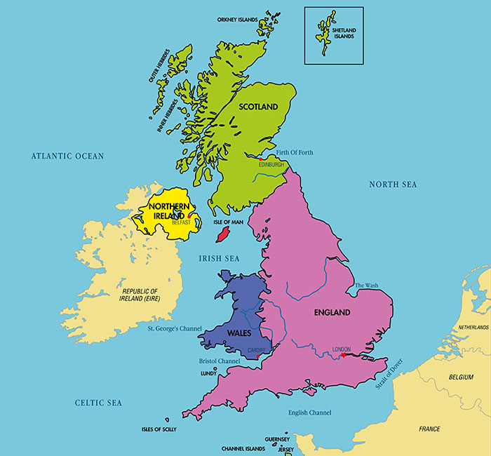 Mapa polityczna Wielkiej Brytanii