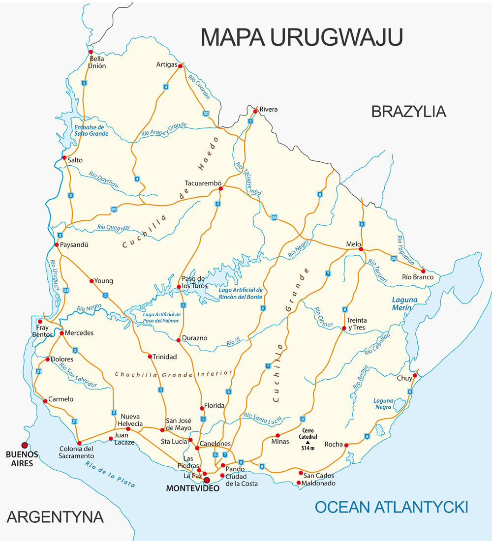 Mapa Urugwaju